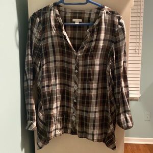 J. Jill Plaid Blouse